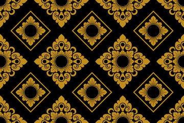 Balinese ornament fabric pattern - royal vector decoration - motif mas-masan 7