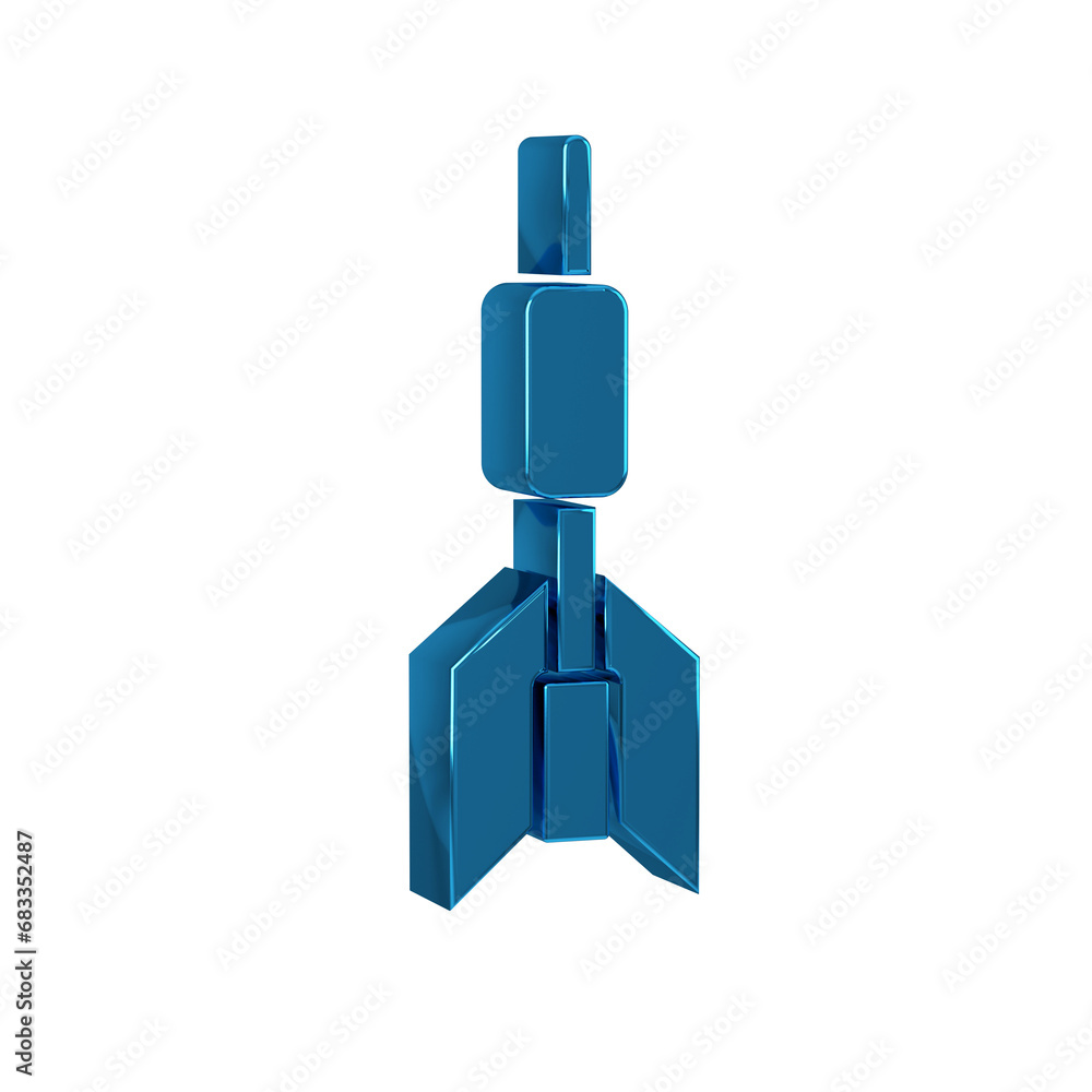 Poster blue dart arrow icon isolated on transparent background.