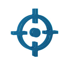 Obraz premium Blue Target sport icon isolated on transparent background. Clean target with numbers for shooting range or shooting.
