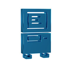 Blue ATM - Automated teller machine icon isolated on transparent background.
