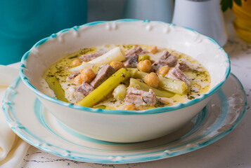 Siveydiz; (Turkey - Antep Style Local Food) is an Antep dish made with fresh garlic and lamb. Turkish name; Siveydiz