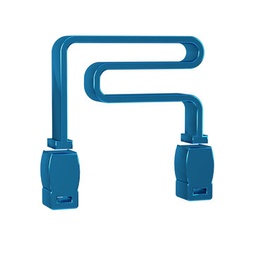 Blue Jump rope icon isolated on transparent background. Skipping rope. Sport equipment.