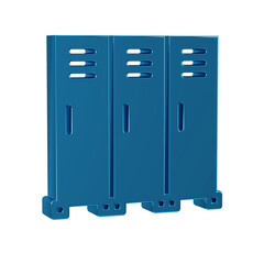 Blue Locker or changing room for hockey, football, basketball team or workers icon isolated on transparent background.