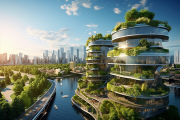 City of Tomorrow: A Sustainable Skyline Illuminated