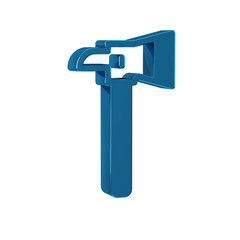 Blue Firefighter axe icon isolated on transparent background. Fire axe.