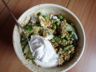 fresh homemade salad with vegetables