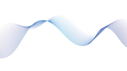 abstract blue gradient waves in white background 4K