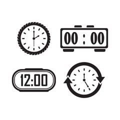 clock logo icon design vector illustration, - obrazy, fototapety, plakaty
