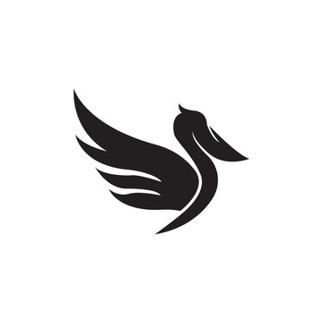 recommend clip art: pelican bird logo vector icon in simple illustration design