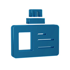 Blue Identification badge icon isolated on transparent background. It can be used for presentation, identity of the company, advertising.