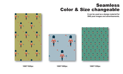 おもちゃの兵隊をモチーフにした背景パターン、シームレス、グラフィック素材