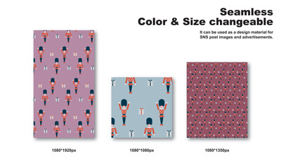 おもちゃの兵隊をモチーフにした背景パターン、シームレス、グラフィック素材