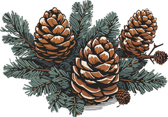 Fototapeta premium pine cones and fir cones