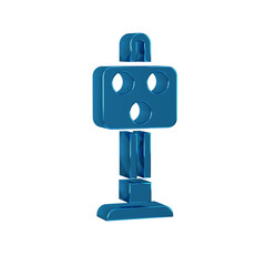 Blue Train traffic light icon isolated on transparent background. Traffic lights for the railway to regulate the movement of trains.