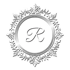 royal frame, letter r