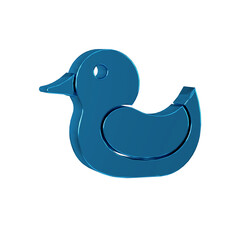 Blue Rubber duck icon isolated on transparent background.