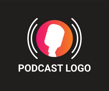 Podcast New Icon Logo For Your Website And YouTube Channel, Simple Hipster Microphone, Best New Radio, Music, On Air Logo Concept Logo Vector Illustration Podcast Logo Design 
