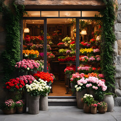 Fototapeta na wymiar cozy flowers store