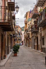 Fototapeta premium A Street iIn The Centre Of Monreale, Near palermo, In the South Of Italy