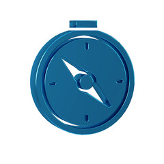 Blue Compass icon isolated on transparent background. Windrose navigation symbol. Wind rose sign.