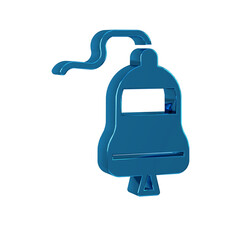 Fototapeta premium Blue Ship bell icon isolated on transparent background.