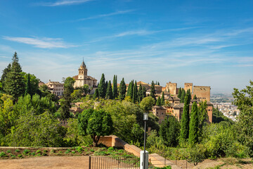 Fototapeta na wymiar The Alhambra palace and fortress complex located in Granada, Andalusia, Spain.