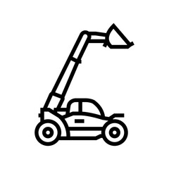 telescopic handler construction vehicle line icon vector. telescopic handler construction vehicle sign. isolated contour symbol black illustration