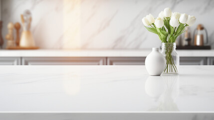 White Marble Texture Table Top, Kitchen Surface Design
