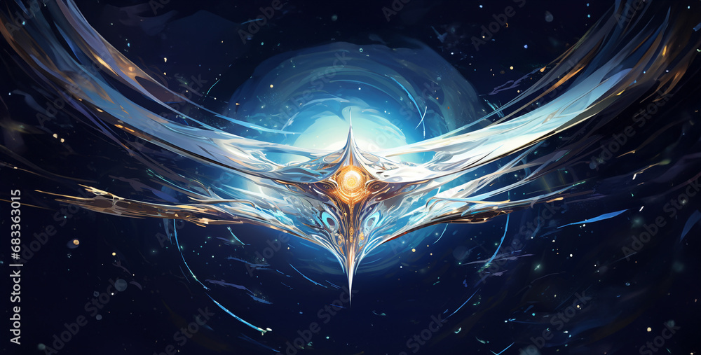 Aufkleber a mesmerizing vector graphic of an otherworldly space. generative ai content