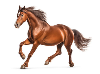 Naklejka premium Galloping American quarter horse running in isolated background