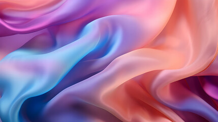 Obraz premium Abstract silky texture with smooth waves in pastel pink and blue hues, creating a sense of calm and luxury.