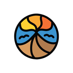 Colorful Mountain Logo Vector Design illustration Emblem