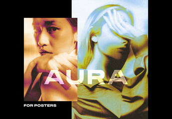 Aura Blur Poster Photo Effect Mockup