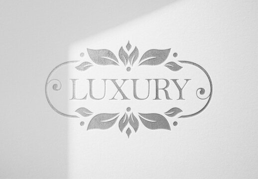 Deluxe Silver Foil Mockup With Shadow Overlays