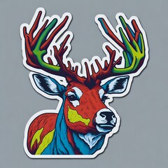 a sticker of a deer
