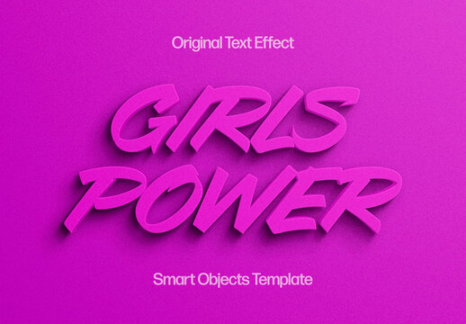 Girls Power Text Effect Mockup