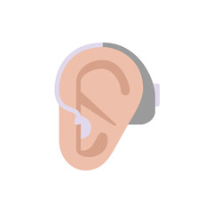 Ear with Hearing Aid: Medium-Light Skin Tone