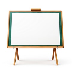 a white board with a green frame