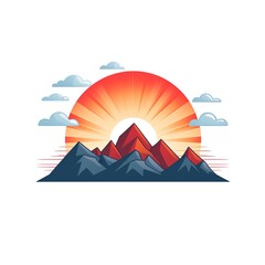 a mountain with the sun behind it
