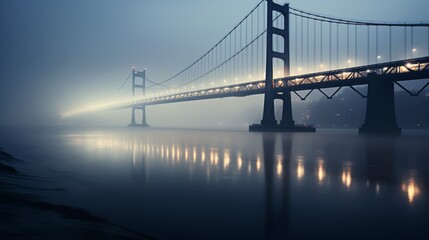 Fototapeta na wymiar a bridge with lights on it