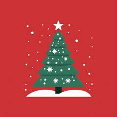 a christmas tree with snow and stars