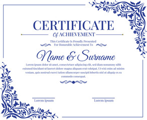 royal certificate design template vector