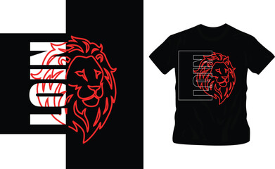 Drawing of a lion's head. Graphic design of the cover. Template for registration. Vector illustration t-shirt design