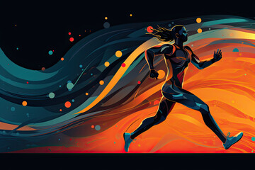 Abstract illustration of a person running.