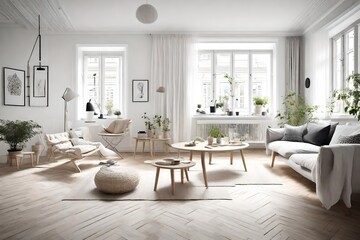 Fototapeta premium Classic interior of wide room