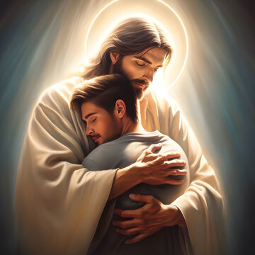 Jesus hugging