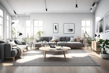new modern scandinavian loft apartment. 3d 