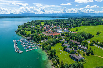 Bernried am Starnberger See im Luftbild, Blick auf die Marina
