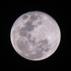 Close-Up of a Brilliant Moon in the Night Sky