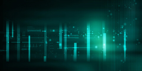 2d illustration Abstract futuristic electronic circuit technology background